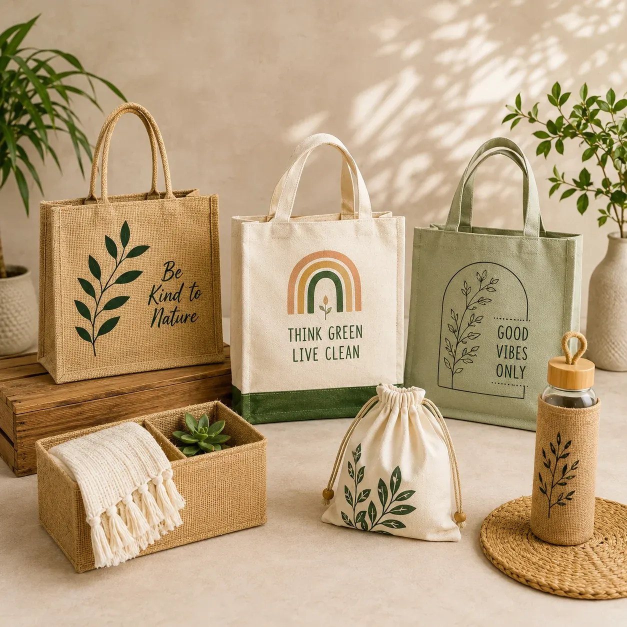 Eco friendly jute canvas bags think green India — Vadalo Ventures